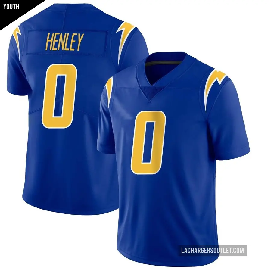 Youth Los Angeles Chargers ＃0 Daiyan Henley Royal Limited 2nd Alternate Vapor Jersey