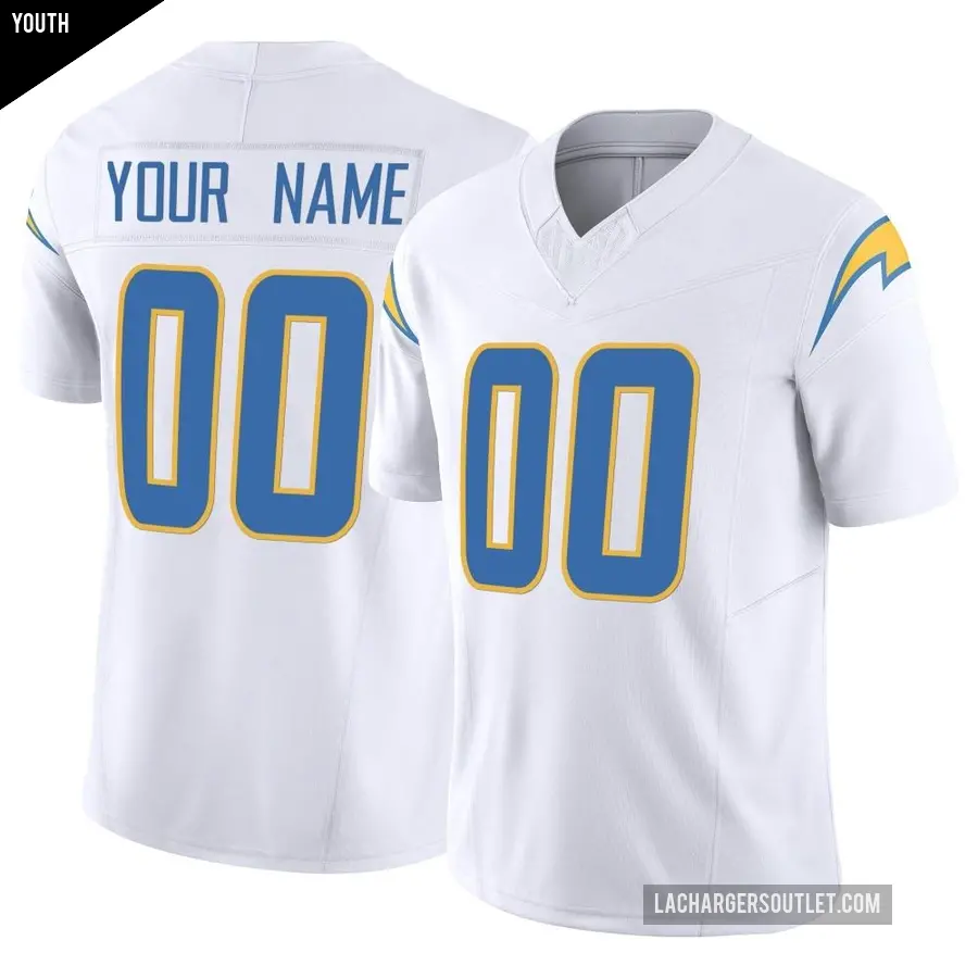Youth Los Angeles Chargers ＃00 Custom White Limited Vapor F.U.S.E. Jersey