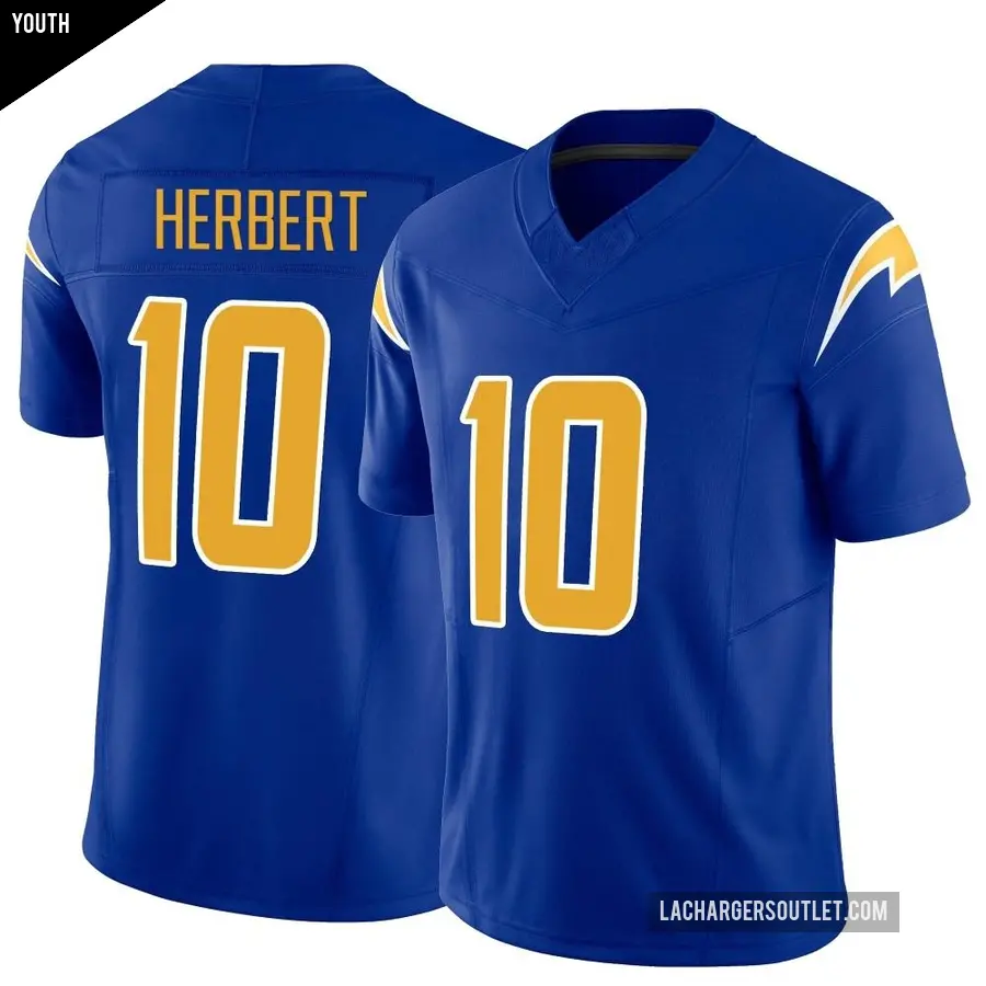 Youth Los Angeles Chargers ＃10 Justin Herbert Royal Limited Vapor F.U.S.E. Jersey