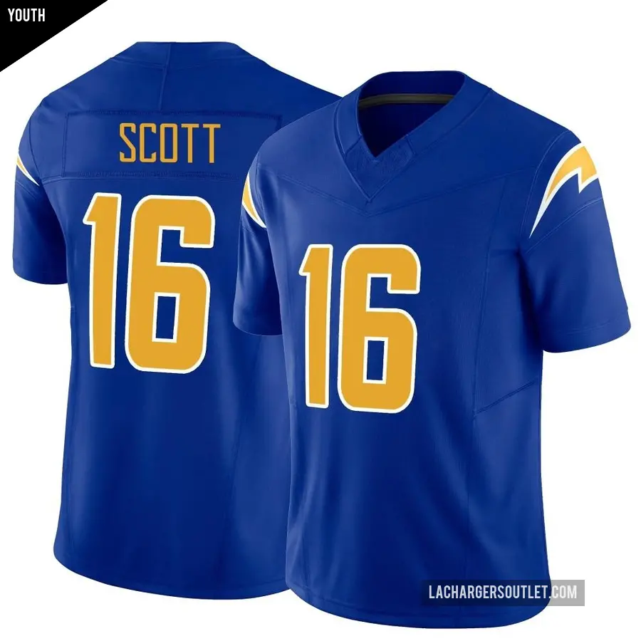 Youth Los Angeles Chargers ＃16 JK Scott Royal Limited Vapor F.U.S.E. Jersey