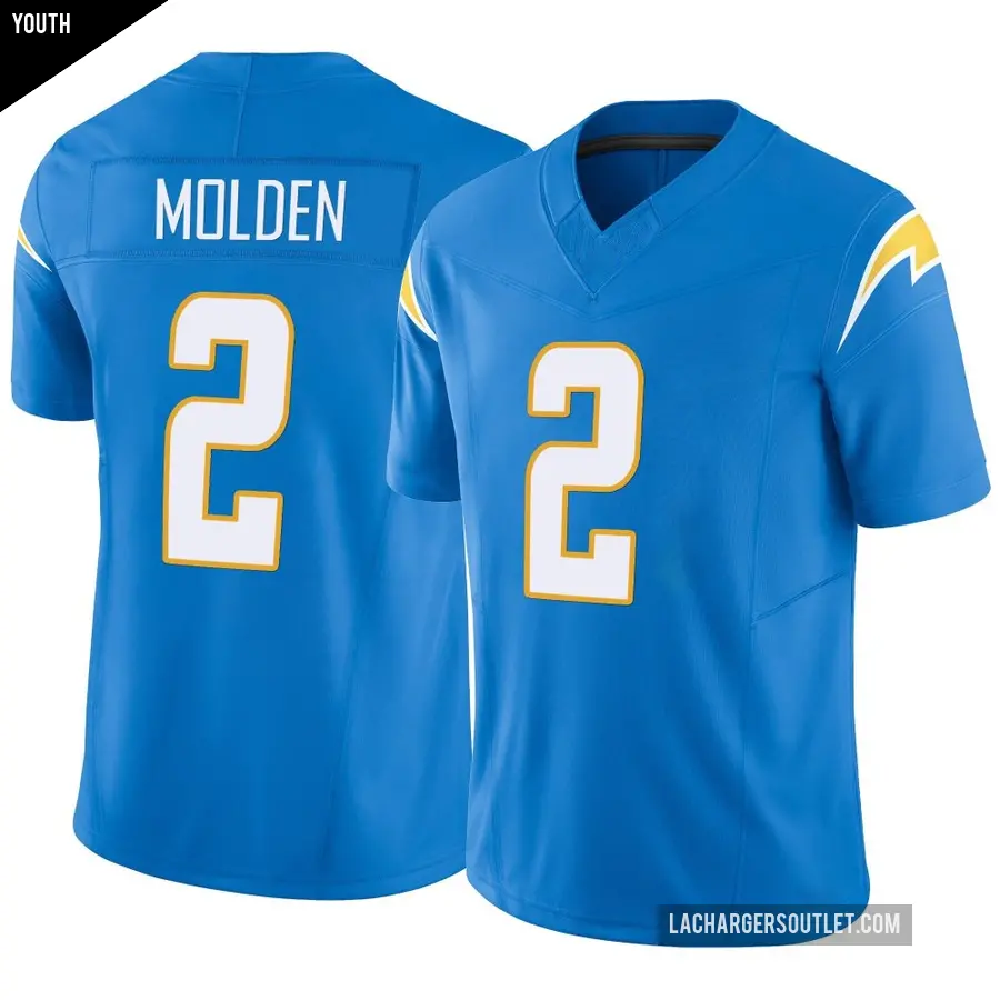 Youth Los Angeles Chargers ＃2 Elijah Molden Blue Limited Powder Vapor F.U.S.E. Jersey