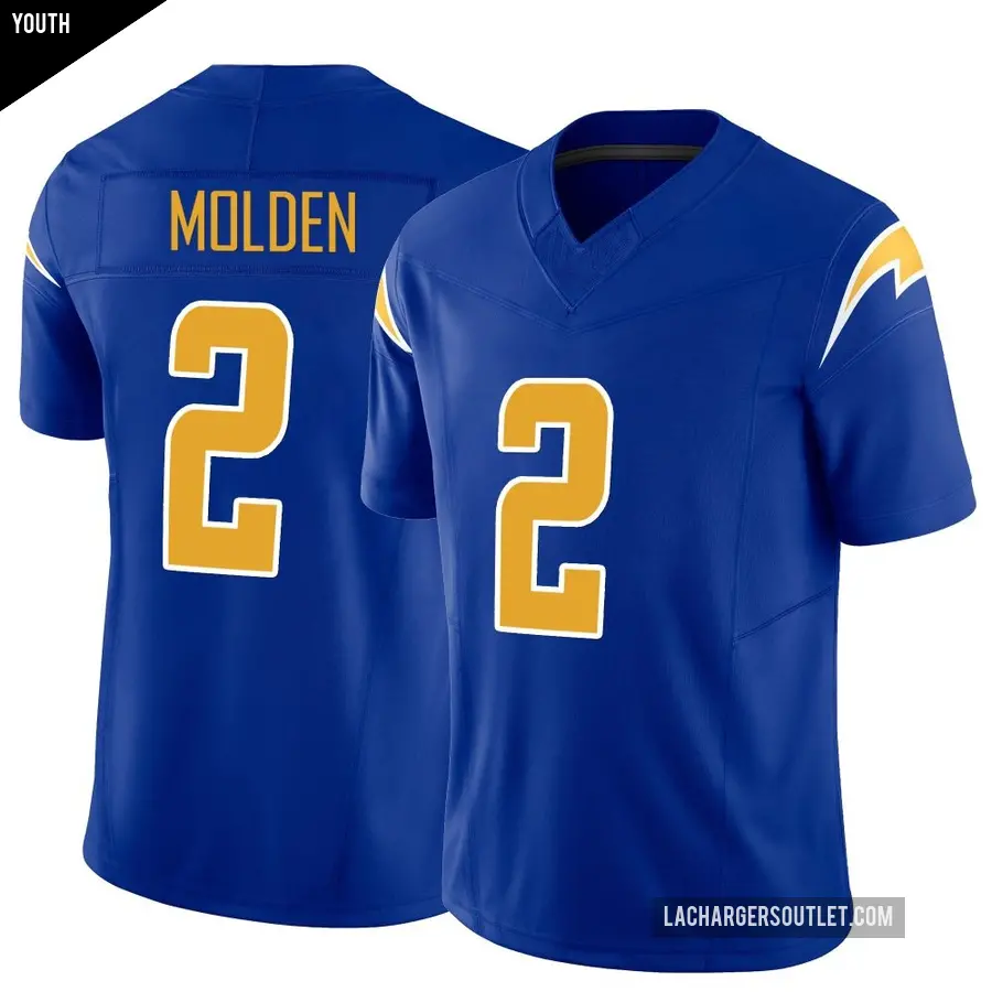 Youth Los Angeles Chargers ＃2 Elijah Molden Royal Limited Vapor F.U.S.E. Jersey