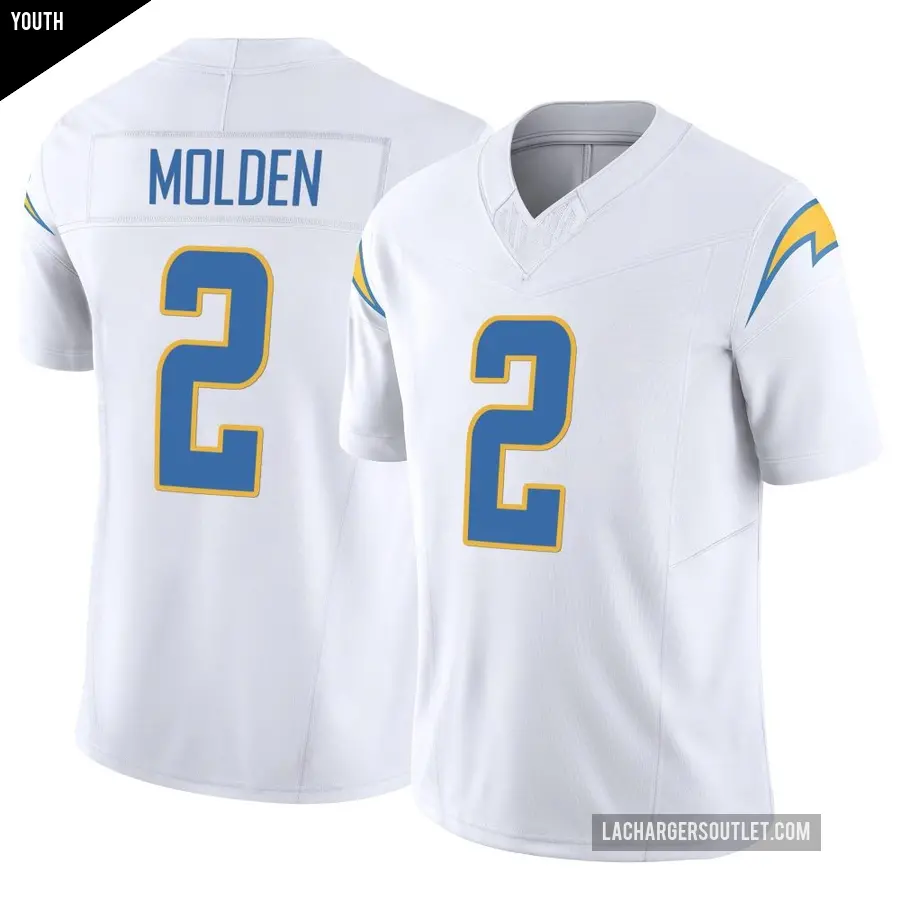 Youth Los Angeles Chargers ＃2 Elijah Molden White Limited Vapor F.U.S.E. Jersey
