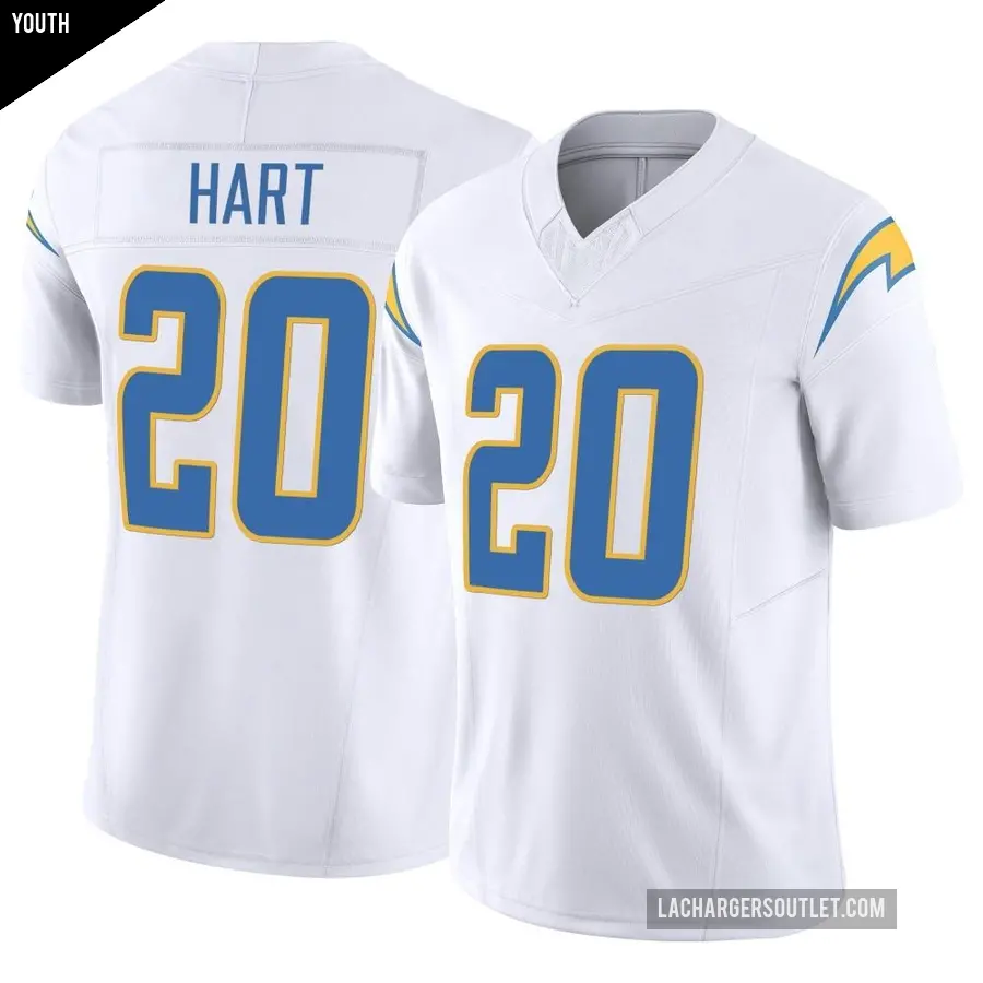 Youth Los Angeles Chargers ＃20 Cam Hart White Limited Vapor F.U.S.E. Jersey