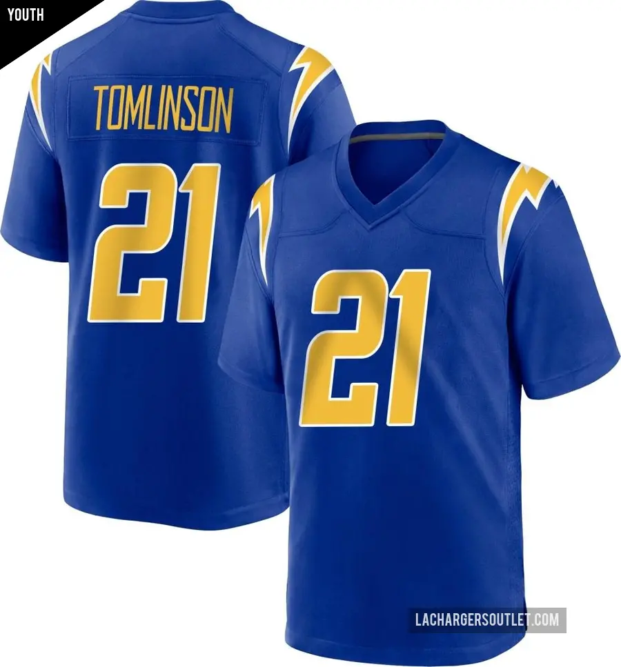 Youth Los Angeles Chargers ＃21 LaDainian Tomlinson Royal Game 2nd Alternate Jersey