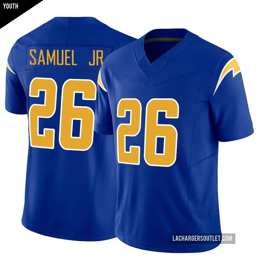 Youth Los Angeles Chargers ＃26 Asante Samuel Jr. Royal Limited Vapor F.U.S.E. Jersey