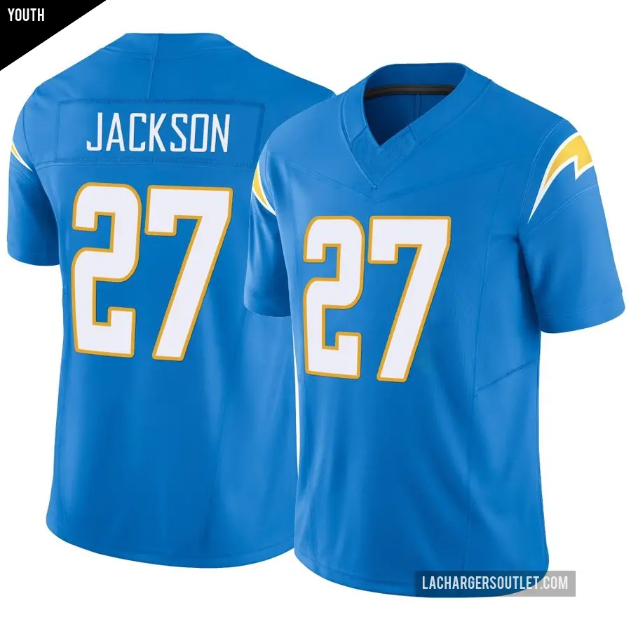 Youth Los Angeles Chargers ＃27 JaQuae Jackson Blue Limited Powder Vapor F.U.S.E. Jersey