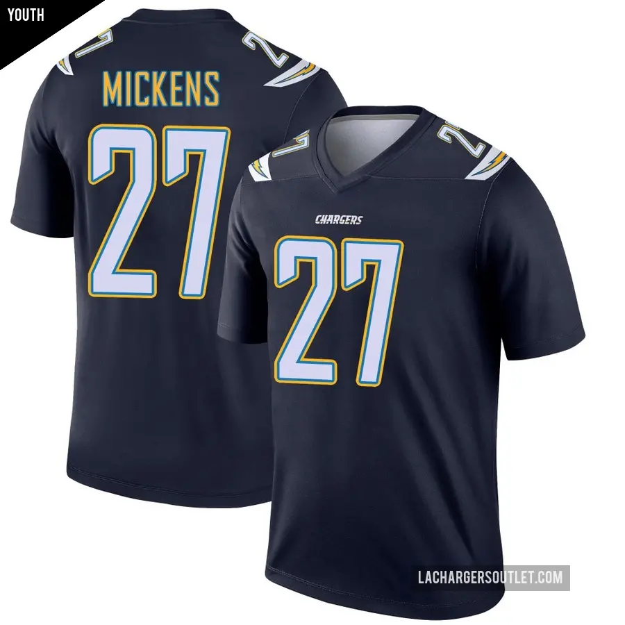 Youth Los Angeles Chargers ＃27 RJ Mickens Navy Legend Jersey