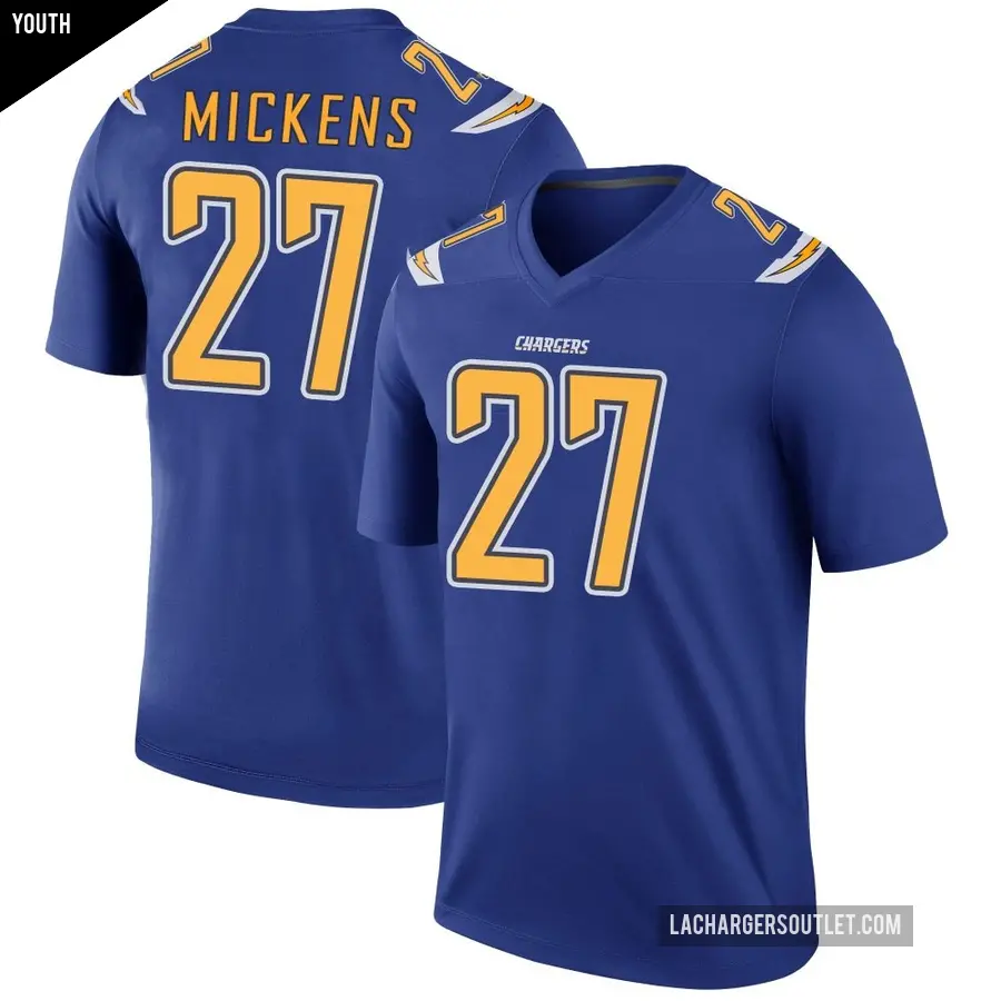 Youth Los Angeles Chargers ＃27 RJ Mickens Royal Legend Color Rush Jersey