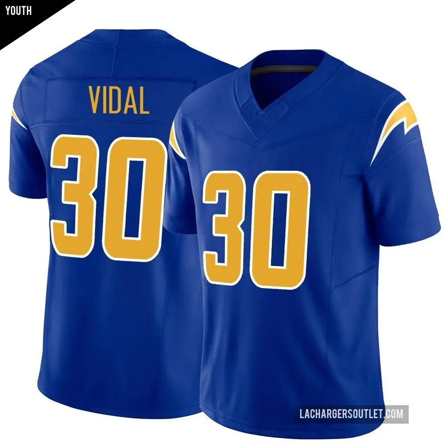 Youth Los Angeles Chargers ＃30 Kimani Vidal Royal Limited Vapor F.U.S.E. Jersey
