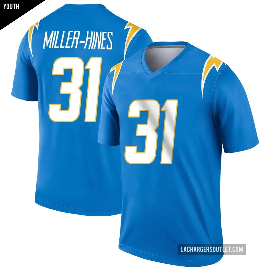 Youth Los Angeles Chargers ＃31 Nyheim Miller-Hines Blue Legend Powder Jersey
