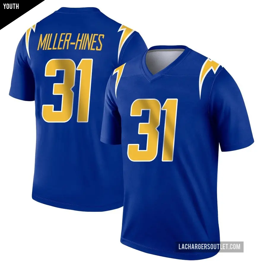 Youth Los Angeles Chargers ＃31 Nyheim Miller-Hines Royal Legend 2nd Alternate Jersey