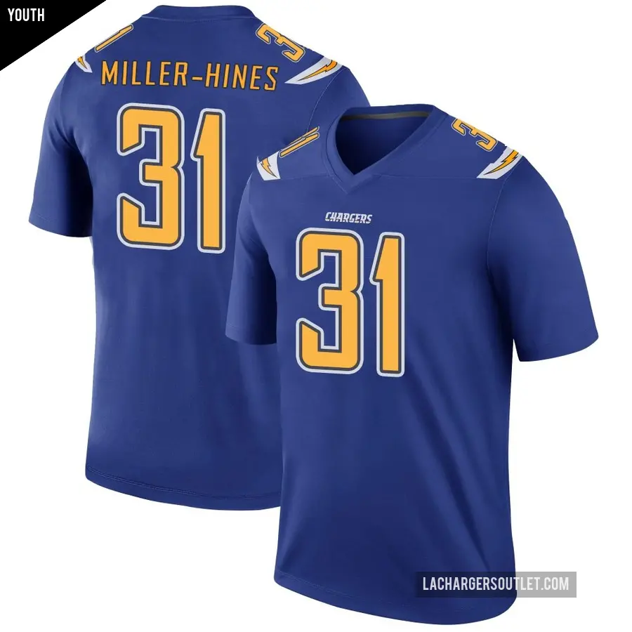 Youth Los Angeles Chargers ＃31 Nyheim Miller-Hines Royal Legend Color Rush Jersey