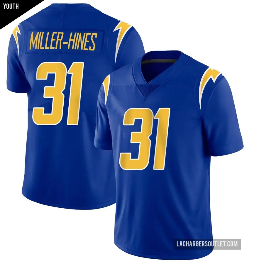 Youth Los Angeles Chargers ＃31 Nyheim Miller-Hines Royal Limited 2nd Alternate Vapor Jersey