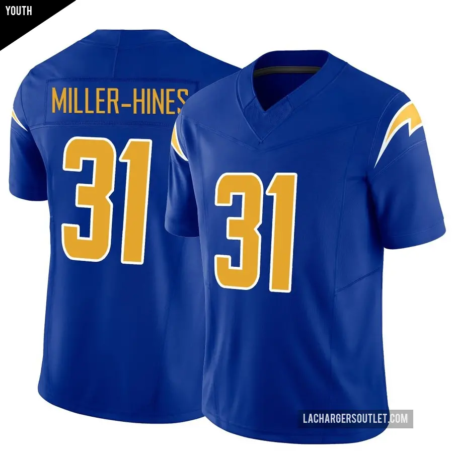 Youth Los Angeles Chargers ＃31 Nyheim Miller-Hines Royal Limited Vapor F.U.S.E. Jersey