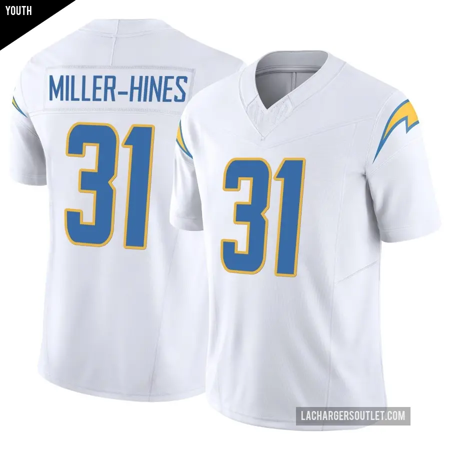 Youth Los Angeles Chargers ＃31 Nyheim Miller-Hines White Limited Vapor F.U.S.E. Jersey
