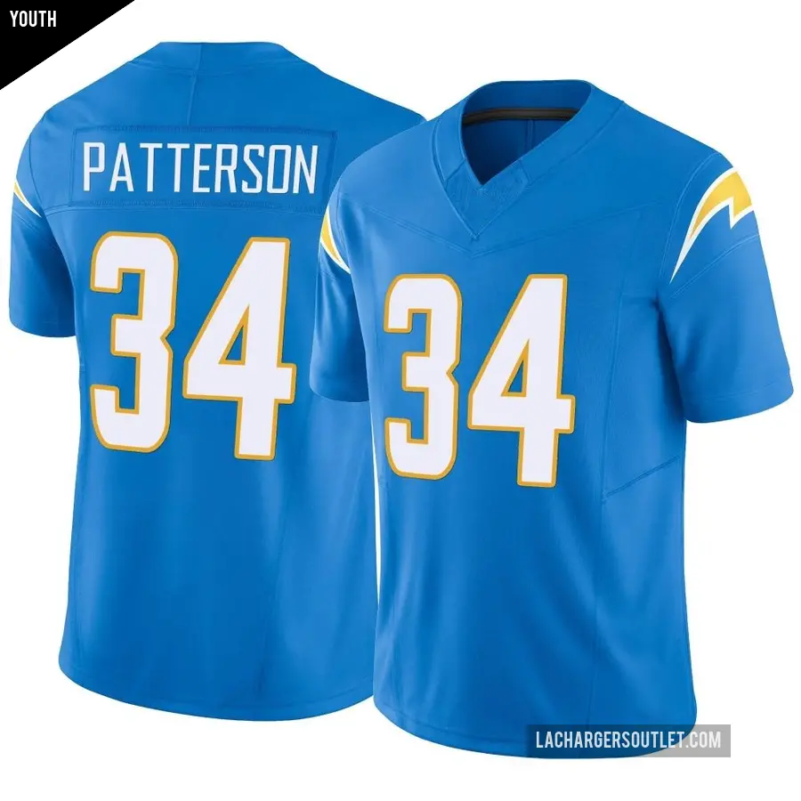 Youth Los Angeles Chargers ＃34 Jaret Patterson Blue Limited Powder Vapor F.U.S.E. Jersey