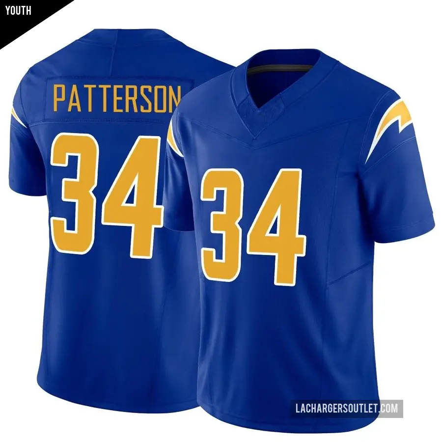 Youth Los Angeles Chargers ＃34 Jaret Patterson Royal Limited Vapor F.U.S.E. Jersey