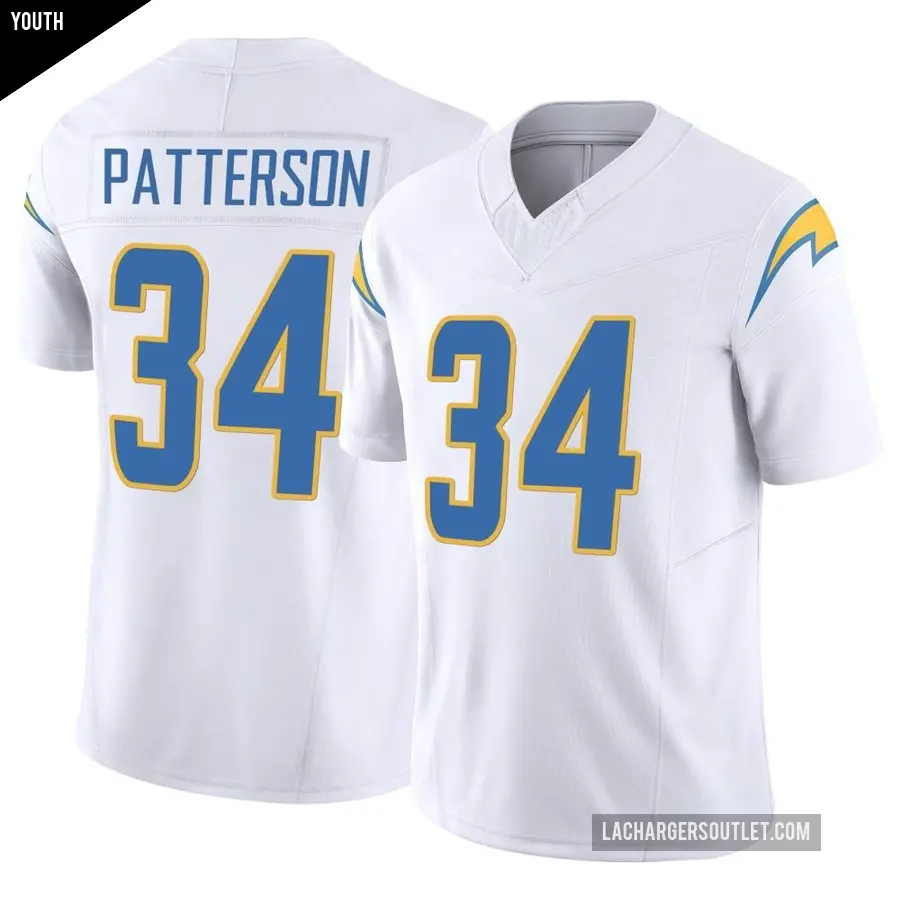 Youth Los Angeles Chargers ＃34 Jaret Patterson White Limited Vapor F.U.S.E. Jersey