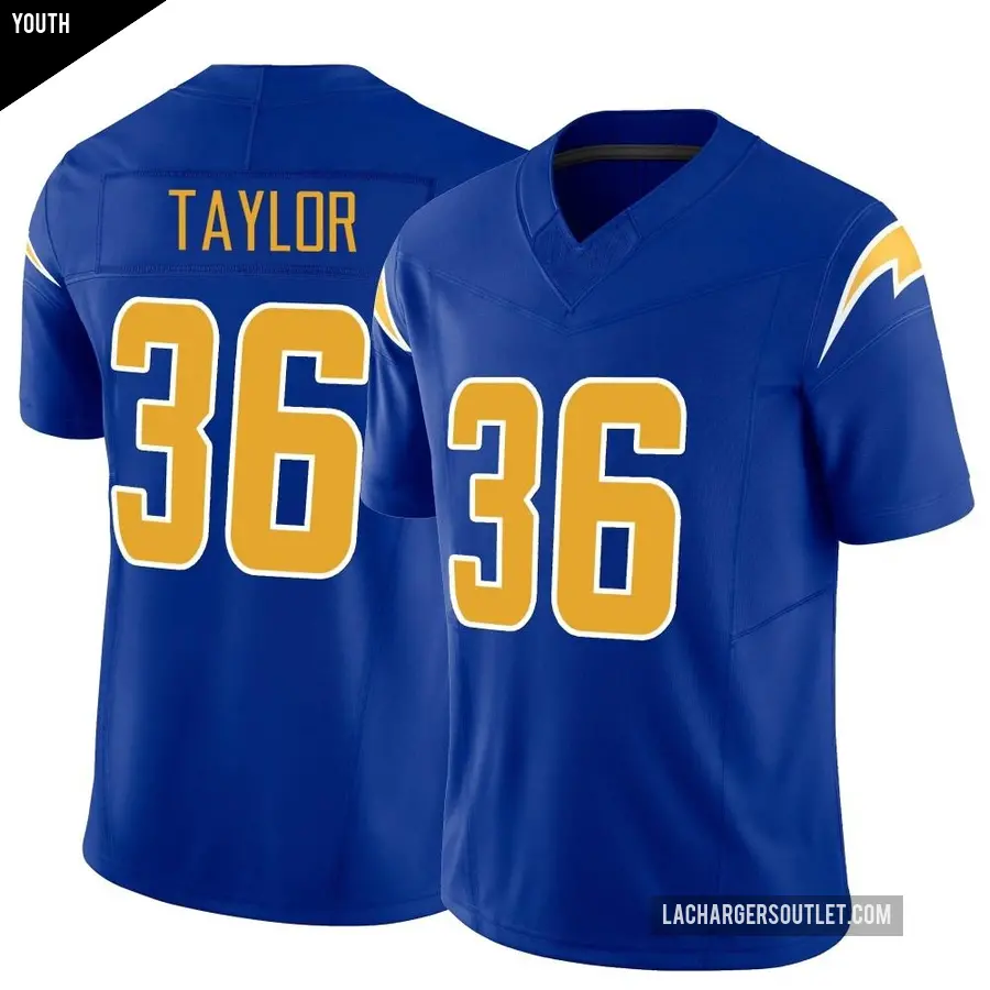 Youth Los Angeles Chargers ＃36 Ja'Sir Taylor Royal Limited Vapor F.U.S.E. Jersey