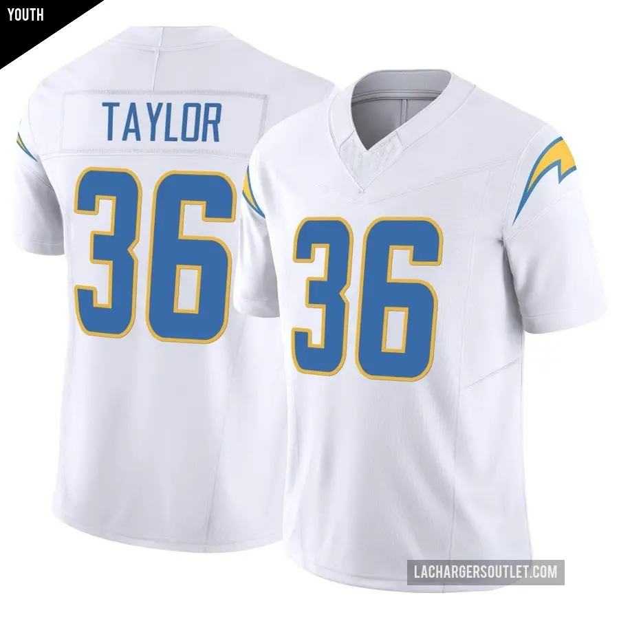 Youth Los Angeles Chargers ＃36 Ja'Sir Taylor White Limited Vapor F.U.S.E. Jersey