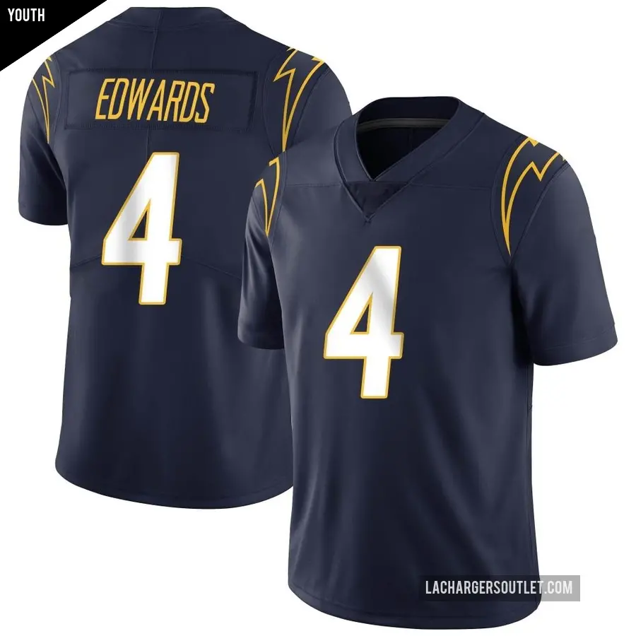 Youth Los Angeles Chargers ＃4 Gus Edwards Navy Limited Team Color Vapor Untouchable Jersey