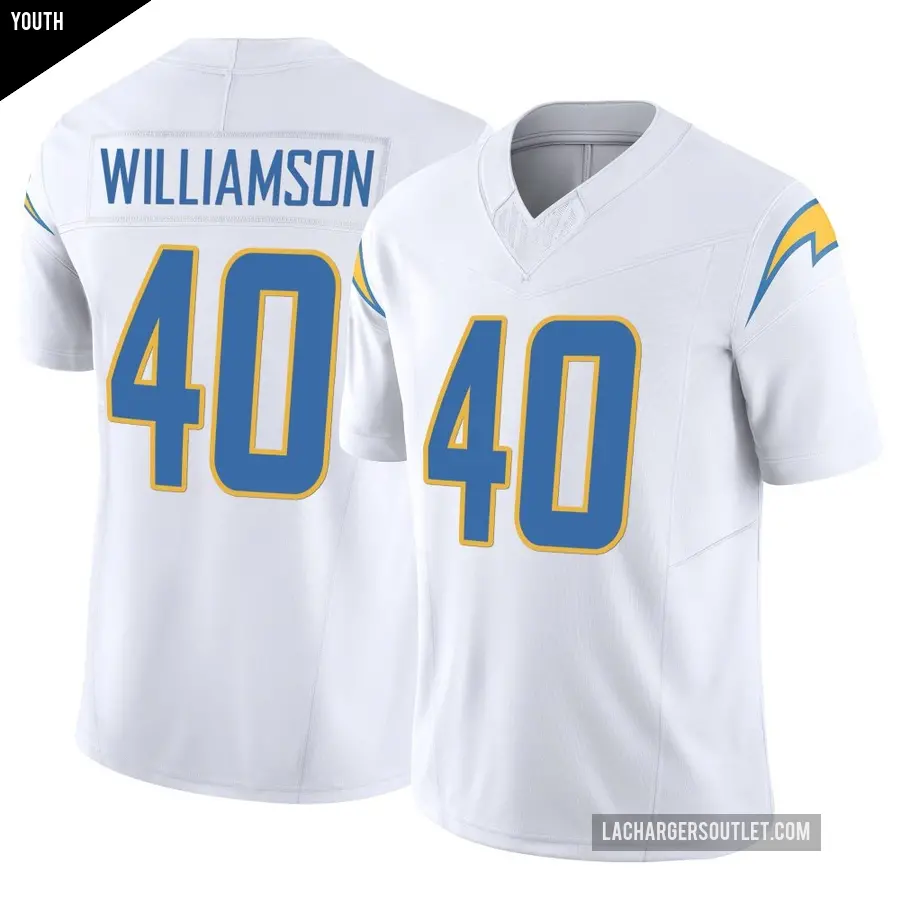 Youth Los Angeles Chargers ＃40 Kendall Williamson White Limited Vapor F.U.S.E. Jersey