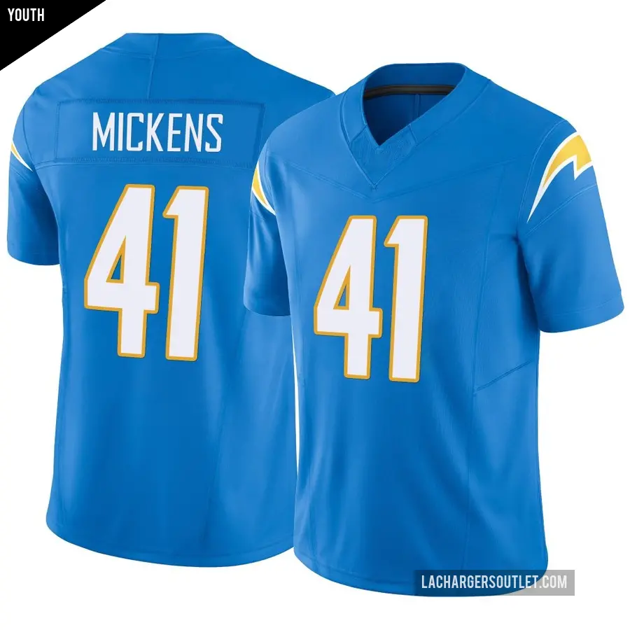 Youth Los Angeles Chargers ＃41 R.J. Mickens Blue Limited Powder Vapor F.U.S.E. Jersey