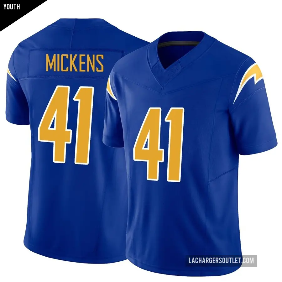 Youth Los Angeles Chargers ＃41 R.J. Mickens Royal Limited Vapor F.U.S.E. Jersey