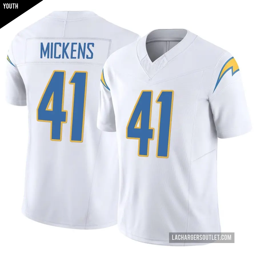 Youth Los Angeles Chargers ＃41 R.J. Mickens White Limited Vapor F.U.S.E. Jersey