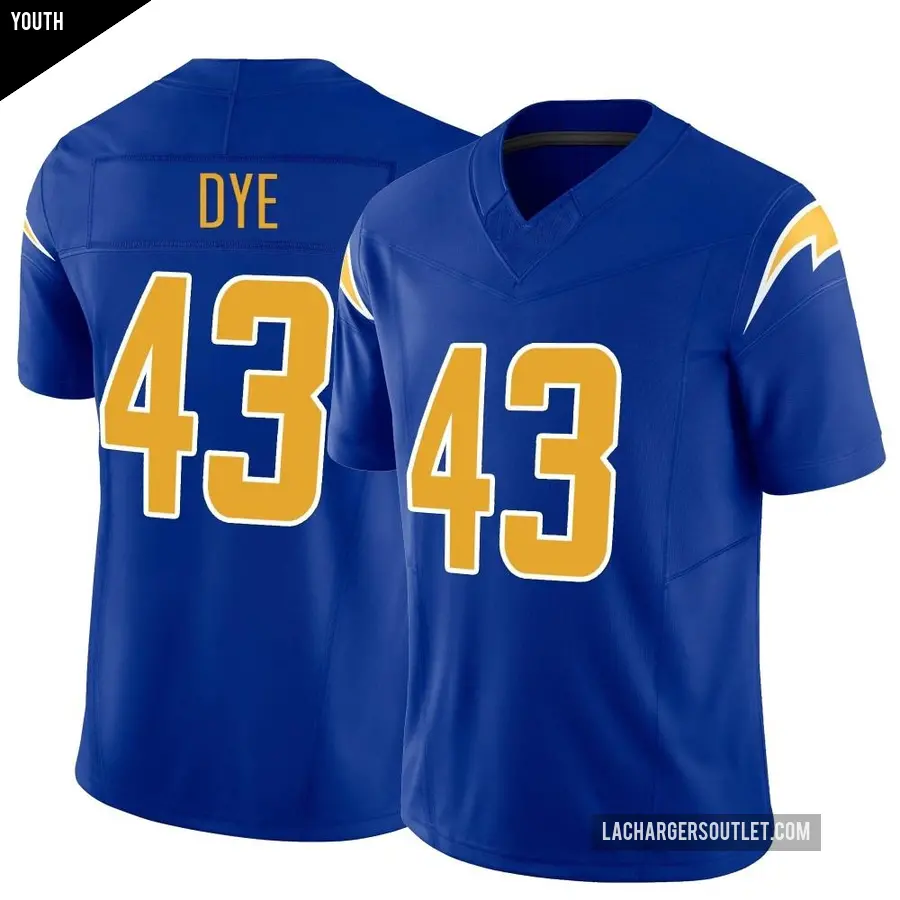 Youth Los Angeles Chargers ＃43 Troy Dye Royal Limited Vapor F.U.S.E. Jersey