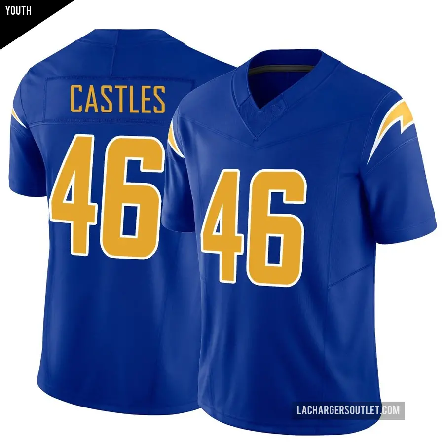 Youth Los Angeles Chargers ＃46 McCallan Castles Royal Limited Vapor F.U.S.E. Jersey