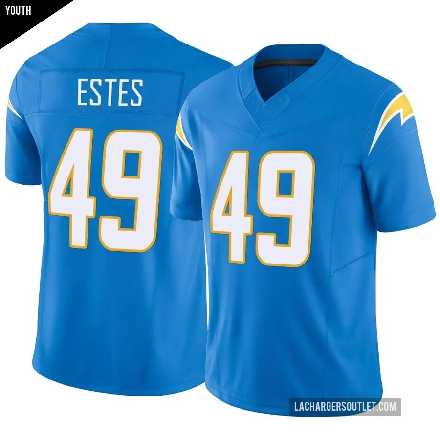 Youth Los Angeles Chargers ＃49 Mike Estes Blue Limited Powder Vapor F.U.S.E. Jersey