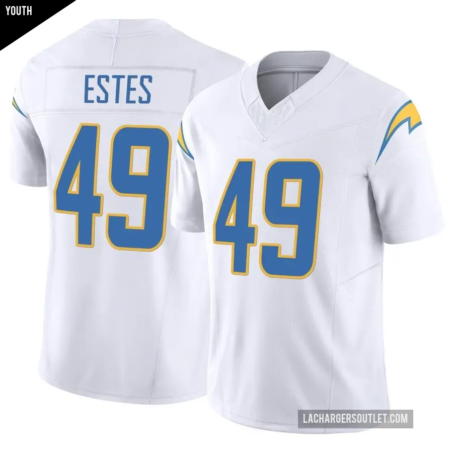 Youth Los Angeles Chargers ＃49 Mike Estes White Limited Vapor F.U.S.E. Jersey