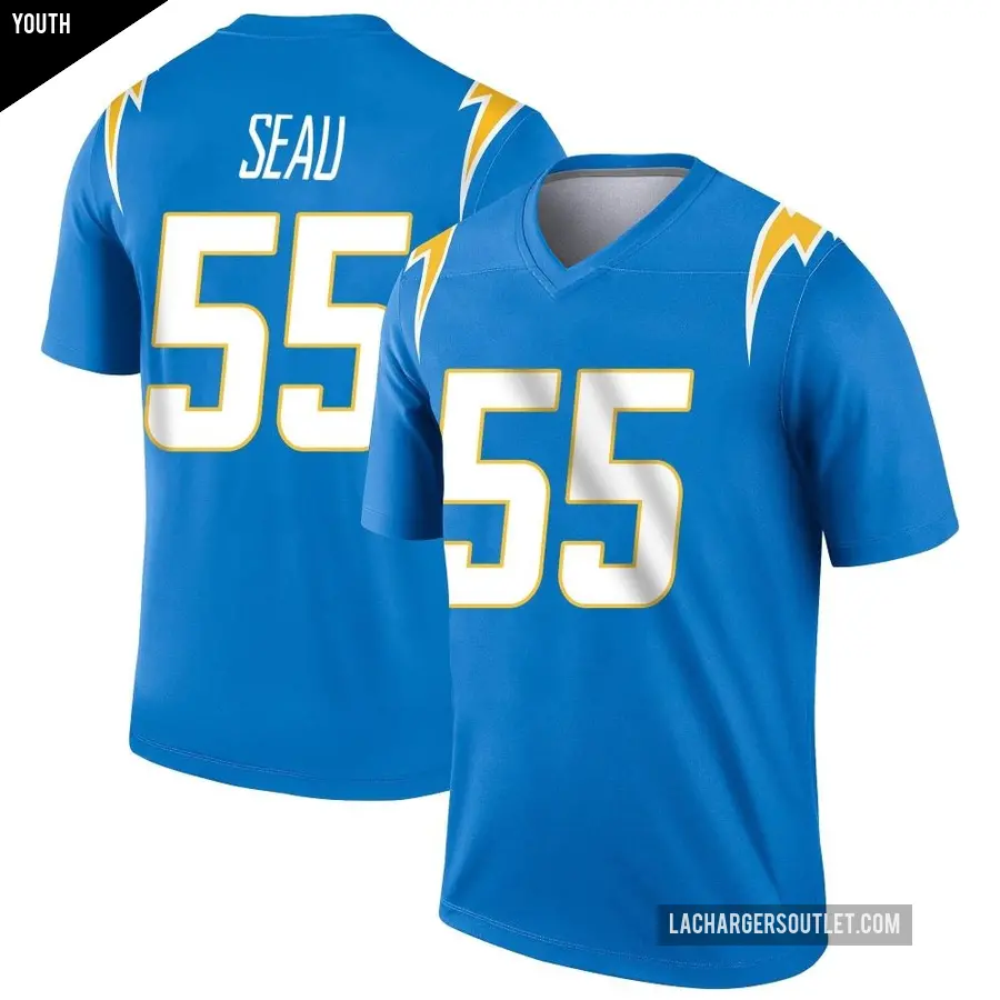 Youth Los Angeles Chargers ＃55 Junior Seau Blue Legend Powder Jersey