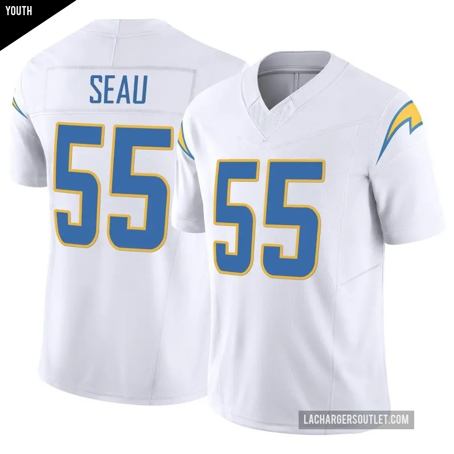 Youth Los Angeles Chargers ＃55 Junior Seau White Limited Vapor F.U.S.E. Jersey
