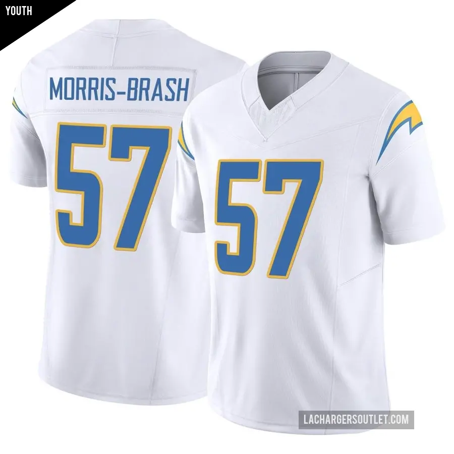 Youth Los Angeles Chargers ＃57 Tre'Mon Morris-Brash White Limited Vapor F.U.S.E. Jersey