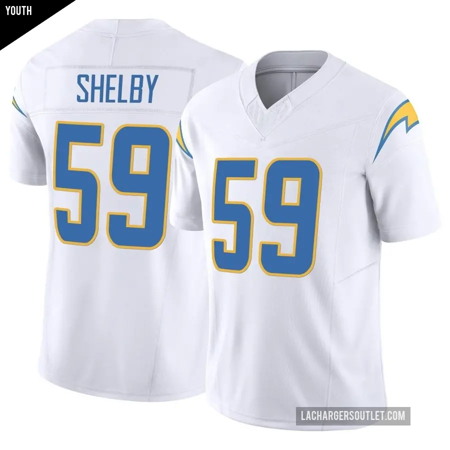 Youth Los Angeles Chargers ＃59 Ty Shelby White Limited Vapor F.U.S.E. Jersey