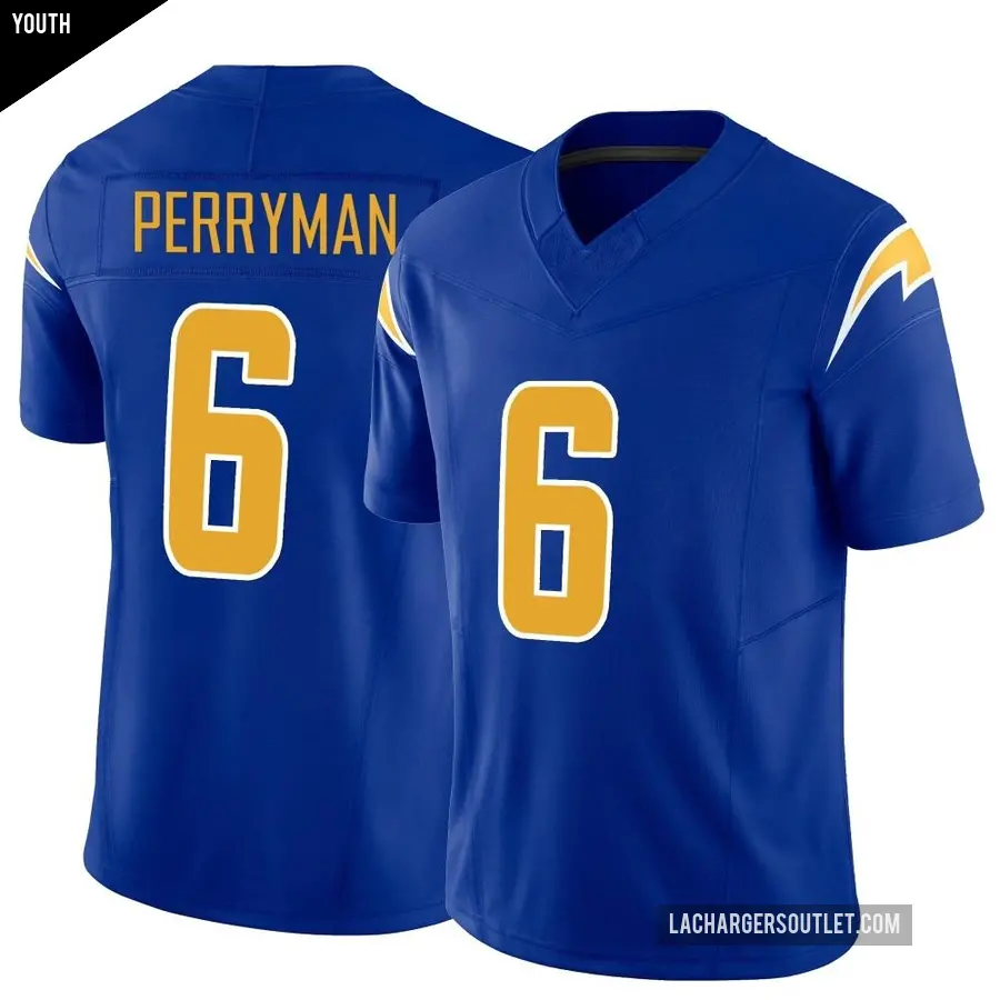 Youth Los Angeles Chargers ＃6 Denzel Perryman Royal Limited Vapor F.U.S.E. Jersey
