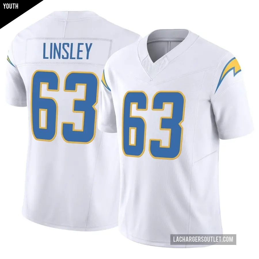 Youth Los Angeles Chargers ＃63 Corey Linsley White Limited Vapor F.U.S.E. Jersey