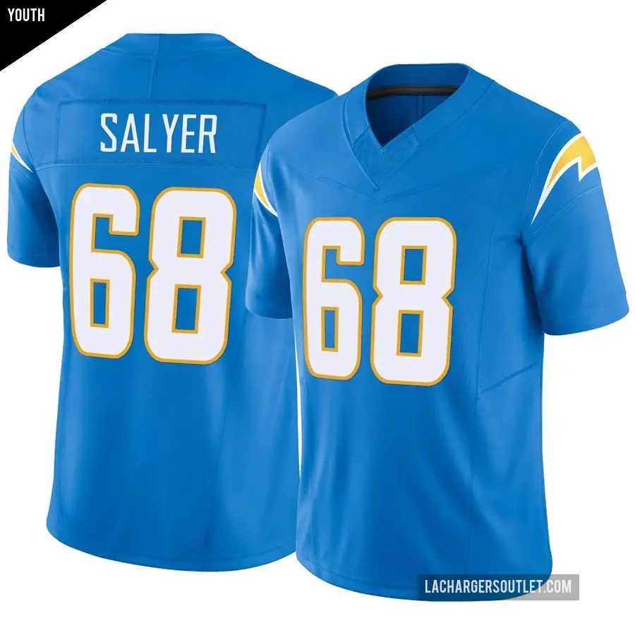 Youth Los Angeles Chargers ＃68 Jamaree Salyer Blue Limited Powder Vapor F.U.S.E. Jersey