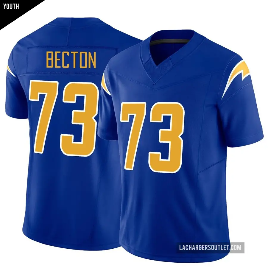 Youth Los Angeles Chargers ＃73 Mekhi Becton Royal Limited Vapor F.U.S.E. Jersey