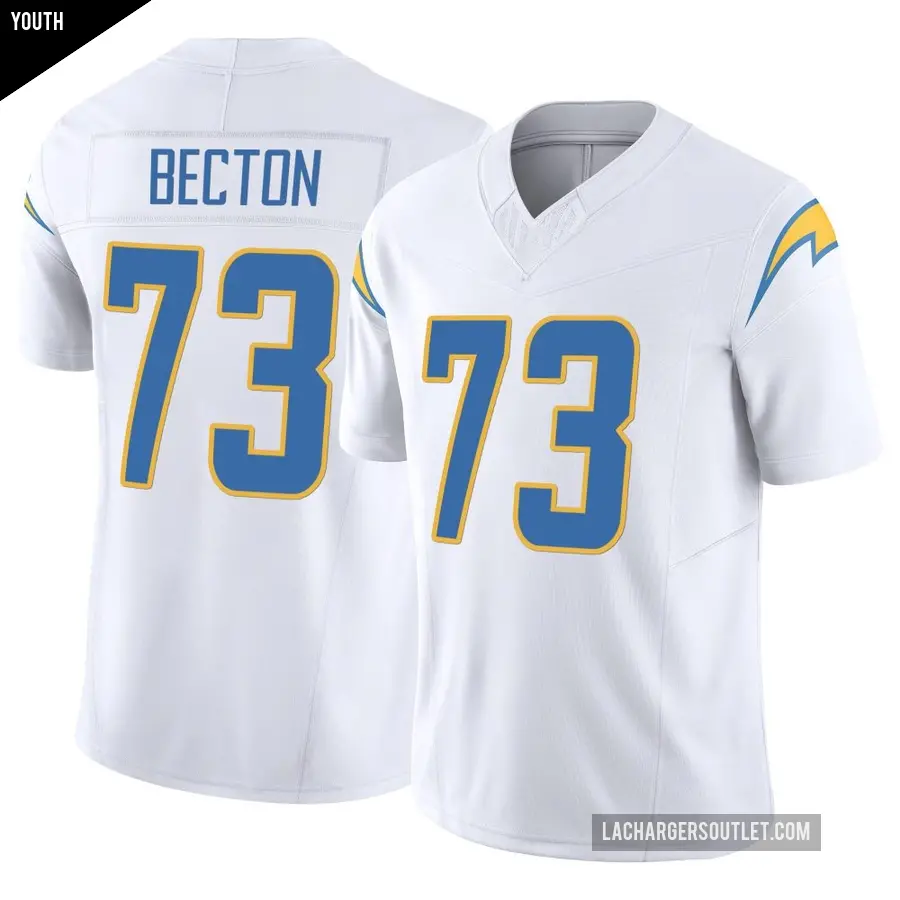Youth Los Angeles Chargers ＃73 Mekhi Becton White Limited Vapor F.U.S.E. Jersey