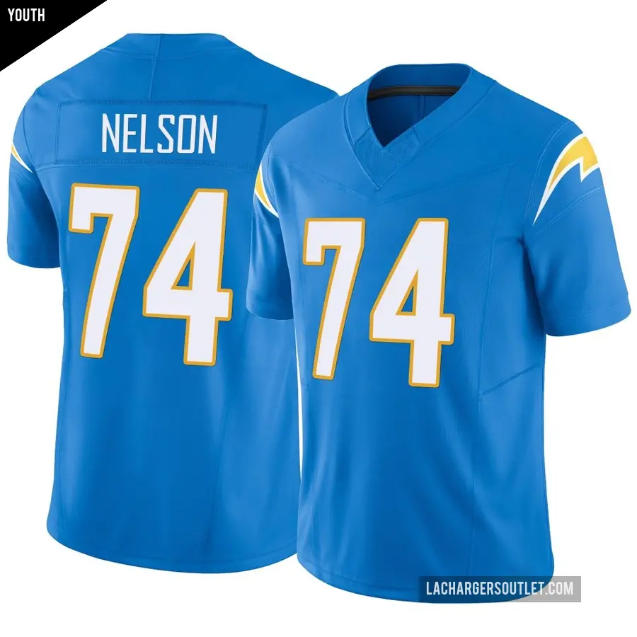 Youth Los Angeles Chargers ＃74 Ryan Nelson Blue Limited Powder Vapor F.U.S.E. Jersey