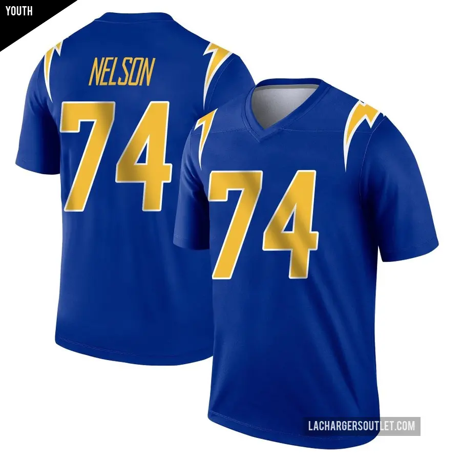 Youth Los Angeles Chargers ＃74 Ryan Nelson Royal Legend 2nd Alternate Jersey