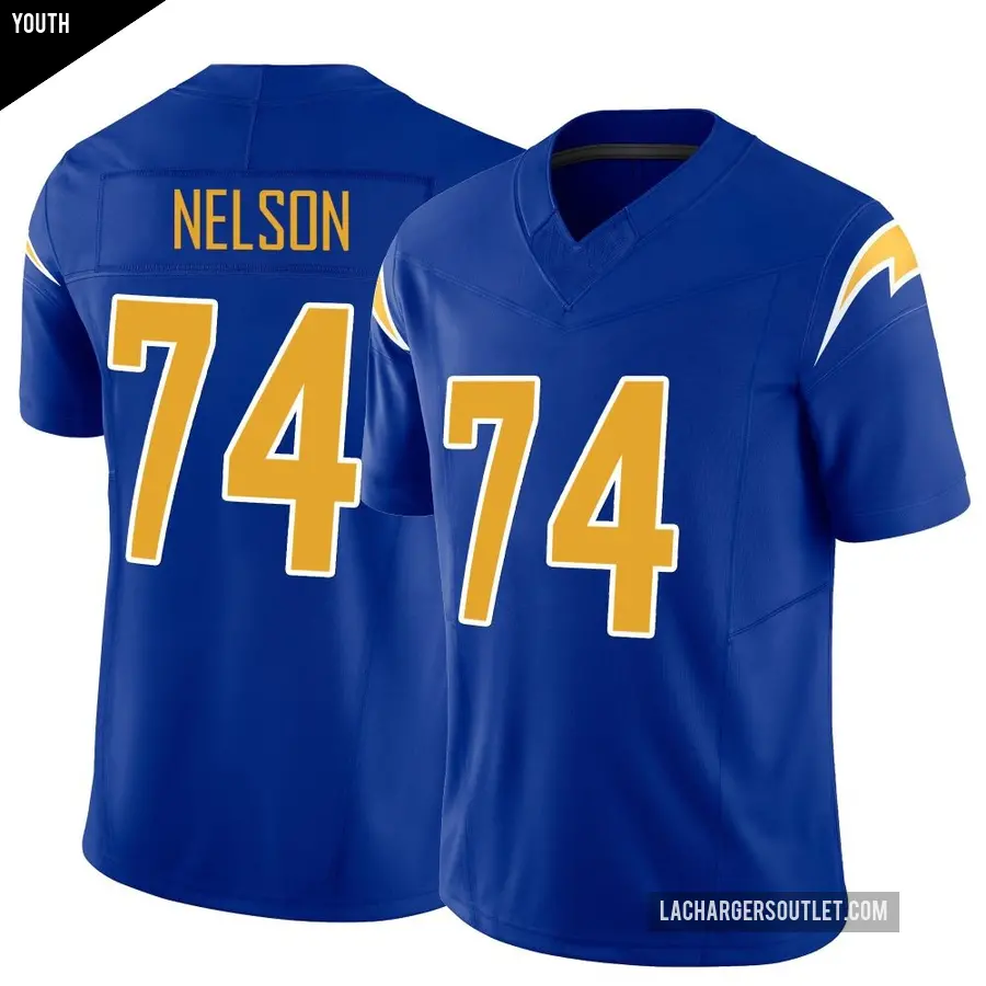Youth Los Angeles Chargers ＃74 Ryan Nelson Royal Limited Vapor F.U.S.E. Jersey
