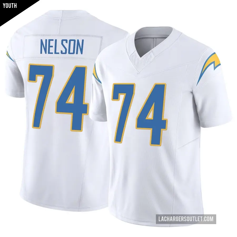 Youth Los Angeles Chargers ＃74 Ryan Nelson White Limited Vapor F.U.S.E. Jersey