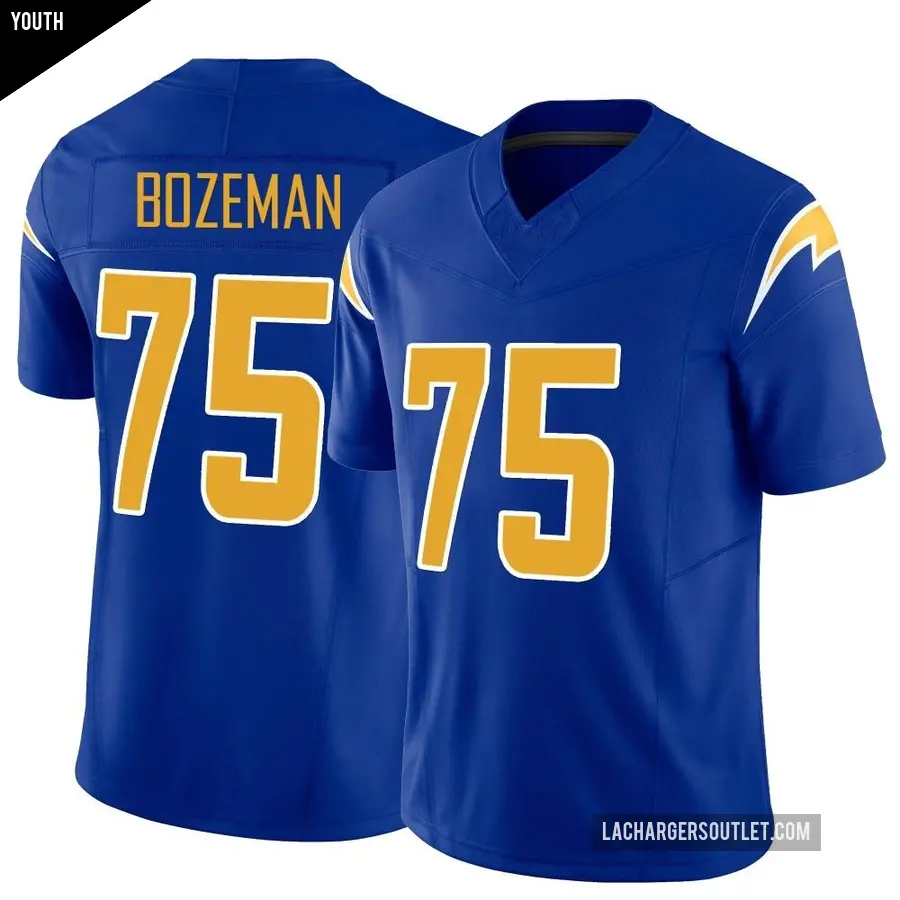 Youth Los Angeles Chargers ＃75 Bradley Bozeman Royal Limited Vapor F.U.S.E. Jersey