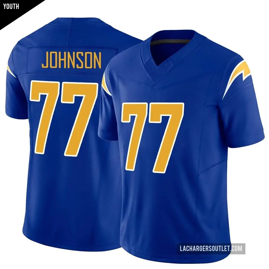 Youth Los Angeles Chargers ＃77 Zion Johnson Royal Limited Vapor F.U.S.E. Jersey