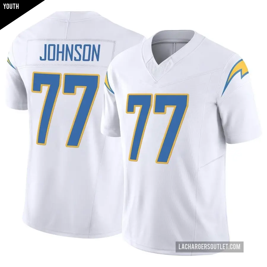 Youth Los Angeles Chargers ＃77 Zion Johnson White Limited Vapor F.U.S.E. Jersey